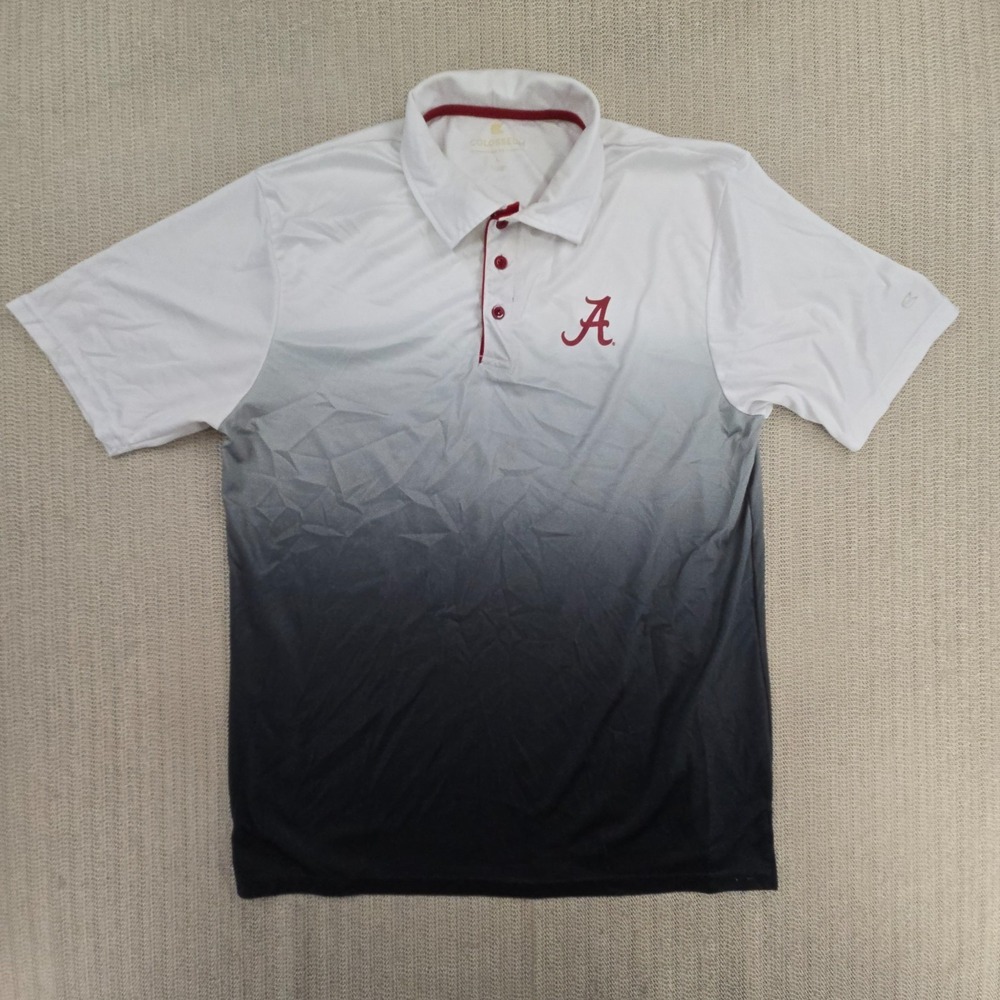 Colosseum Alabama Crimson Tide Shirt Mens Large White Gray Fade Performance SEC